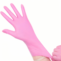 Rękawice nitrylowe różowe ochronne – rozmiary S–XL, do sprzątania i prac domowych