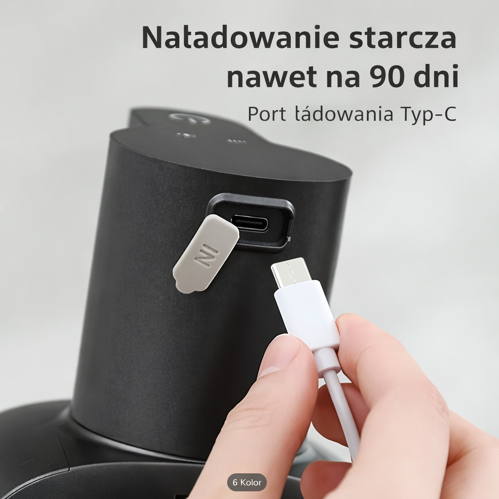 Bezdotykowy dozownik mydła w pianie – ładowanie USB-C