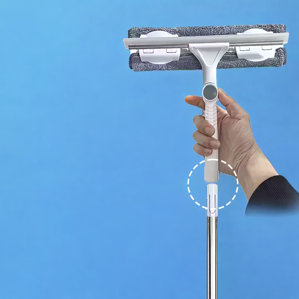 Myjka do okien z teleskopem 2w1 – ściągaczka i ściereczka