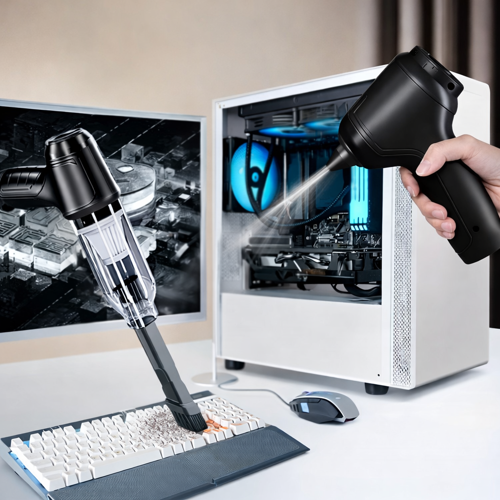 Ręczny odkurzacz samochodowy z funkcją dmuchawy – USB-C, do auta i domu